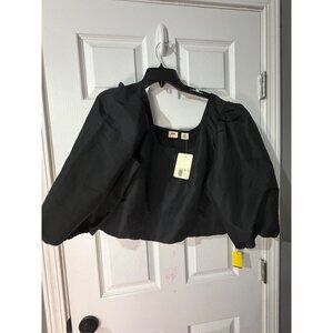 Levi’s Womens Blouse NWT Puff Sleeve Cropped Top Size 2X